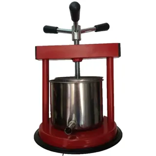 TOMMY Obstpresse 24 x 24 x 35 cm aus Stahl für Lebensmittel, 1.5 Liter, Rot