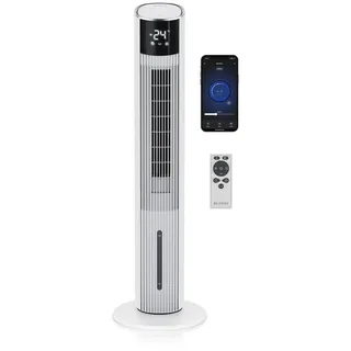 Brandson Ventilatorkombigerät mobiler Luftkühler mit Wasserkühlung, 60W, 3,5L Wassertank, Klimagerät, Preisträger 2025, WIFI Turmventilator, Verdunstungskühler, Lüfter weiß