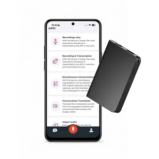 KI-Sprachrekorder von MMOBIEL – 32GB Kompaktes Digitales Diktiergerät mit App-Steuerung, KI-Transkription & Zusammenfassung, Echtzeit-Übersetzung, Bluetooth, Mindmap-Funktion für Meetings, Anrufe