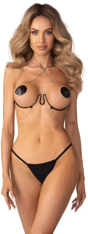 Obsessive – Lustique Harness-BH – Schwarz Schwarz S/M/L
