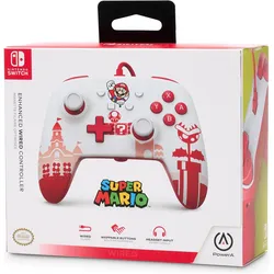 PowerA Controller für Nintendo Switch (kabelgebunden, Mario Rot/Weiss, offiziell lizenziert) (Switch), Gaming Controller, Rot