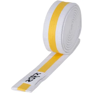 Budogürtel Judo mehrfarbig, versch. Längen (weiß/gelb/weiß, 320)