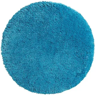 PANA® Runde Badematte Hochflor (Ø 71 cm) • Badteppich rund aus weichen Mikrofasern • Saugstark & waschbar • Runder Duschvorleger, Badvorleger, Badezimmerteppich rund • Farbe: Petrol