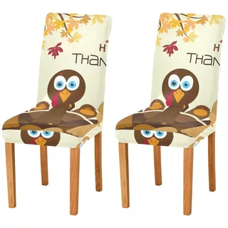RPLIFE Happy Thanksgiving Truthahn Stuhlhussen Stretch Esszimmer Stuhlhussen Hochlehner Stuhlhussen
