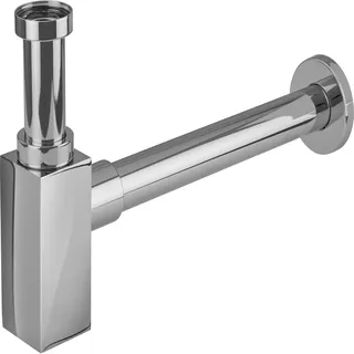 Design-Flaschensiphon 32 mm (Rp 1 1/4) verchromt inkl. Rosette für Waschtische"