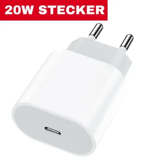 iPhone Ladegerät Für Apple iPhone 16 15 14 13 12 11 Pro MAX PLUS Netzteil 20W USB-C iPad AirPods Power Adapter Schnellladegerät - Weiß