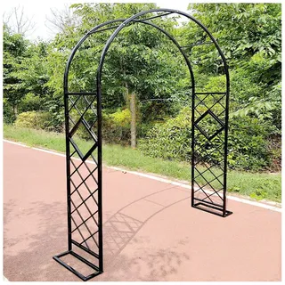 Schwer Rosenbogen Verzinkt Gartenbogen Metall Stabil Torbogen Für Kletterpflanzen Freistehend Pflanzen Rankhilfe Rankgitter Rosengestell Rankbogen 140x230cm 240x230cm 280x230cm ( Color : Schwarz , Siz