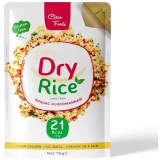 CleanFoods 21 Kalorien Getrockneter Konjak Reis 75g I Konjac Glucomannan l Vegan