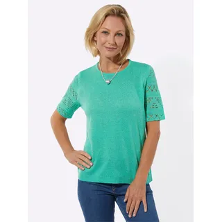 Classic Basics Bouclé-Pullover blaugrün 48