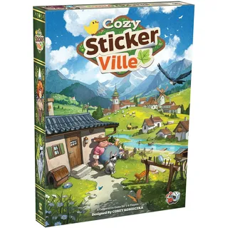 Asmodee Cozy Stickerville Familien-Brettspiel, ab 8 Jahren, 1–6 Spieler, 30–45 Minuten Spieldauer