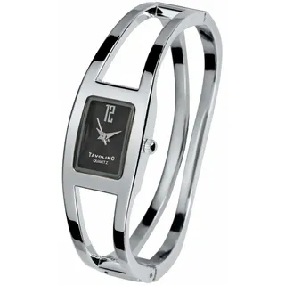 Edle Feminine Spangenuhr Tavolino Damenuhr Silber Schwarz Farben Uhr Armbanduhr