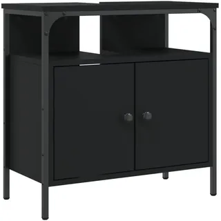 vidaXL Waschbeckenunterschrank Schwarz 60x30x60 cm Holzwerkstoff