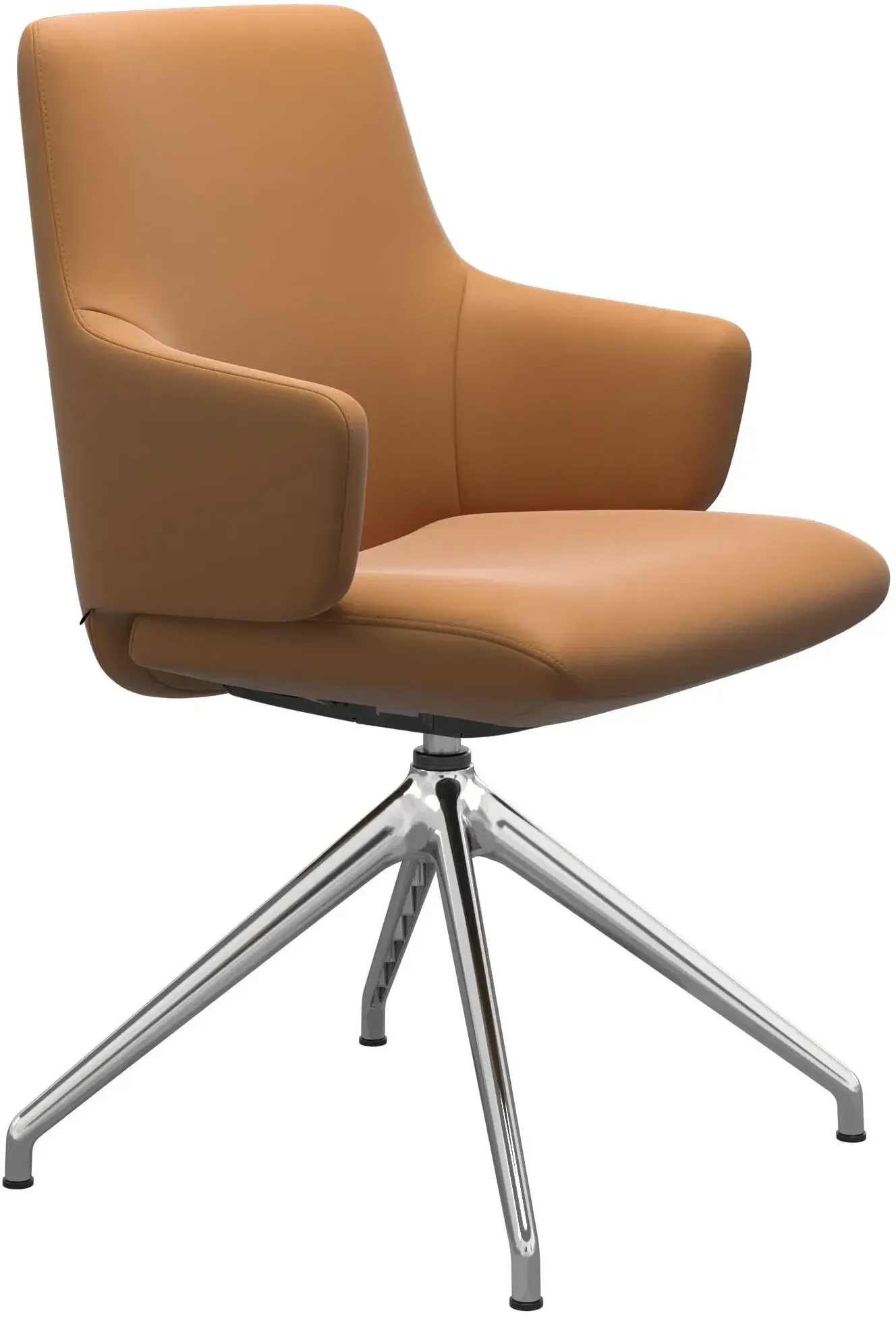 Stressless Stuhl Laurel | Drehgestell D350 Batick New Caramel Mit Armlehnen Niedriger Rücken Poliertes Aluminium