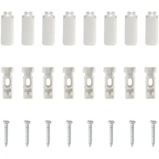 Focenat 8 Stück Plissee Spannschuhe Weiß, Plissee Ersatzteile Klemmträger mit 8 Schrauben, Spannschuhe für Verspannte Plissees, Plissee Halterung zum Bohren für Fix Front Klebeplatten und Klebeträger