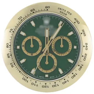 Wanduhr Rolex Daytona Chronograph Grün Gold Oyster Perpetual 34cm Moderne Luxusuhr