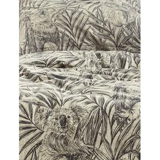 IRISETTE Edelflanell Bettwäsche Alpaka 135x200 Blätter Bär Koala beige grau 8467-11