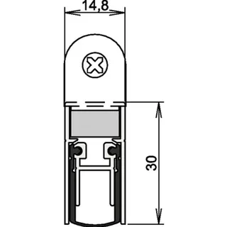 ATHMER Athmer, Türdichtung, Schall-Ex DUO L-15 WS 1-382 2-seitig Länge 708 mm Aluminium silberfarben eloxiert Ho...