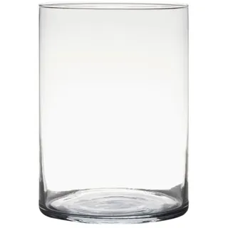 Hakbijl Dekoglas, Glasvase Zylinder H. 25cm D. 18cm transparent rund Glas Hakbijl