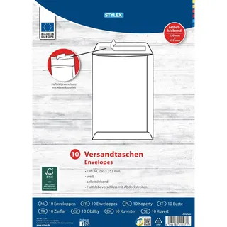 Stylex 665906 Versandtaschen DIN B4 haftklebend braun 10 Stück