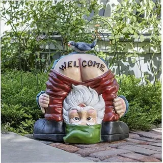 Willkommene Gartenzwerg-Ornamente – Gartenzwerg-Statue, wasserfest und lustig, Kunstharz-Zwerg-Kunsthandwerk für Rasenornamente, Innen- oder