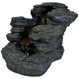 Köhko Gartenbrunnen in Schieferoptik mit LED-Beleuchtung 11005