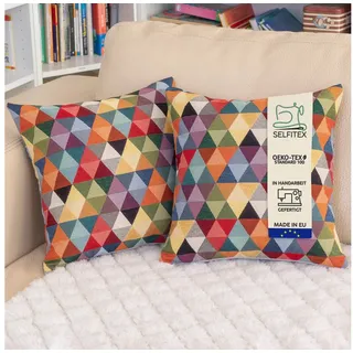 Selfitex Kissenbezug Bunte 40 x 40 cm Bunt