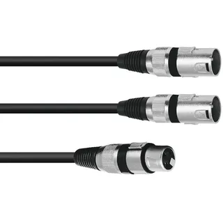 Omnitronic Adapterkabel XLR(F)/2xXLR(M) 3m sw