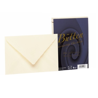 RÖSSLER Papier 20211940 - Bütten - Briefhüllen gefüttert, C6, 25 Stück, ivory