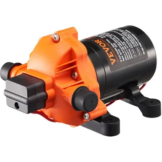 Vevor 12V Membranpumpe 3,5 GPM 13,25 L/min 3-Kammer Wasserpumpe Druckschalter