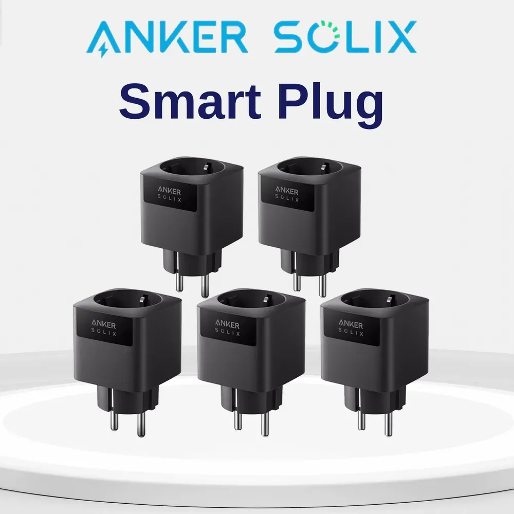 Anker SOLIX Smart Plug Gen 2, WLAN-Steckdose App Fernbedienung für Anker PRO / Plus - 5er Set