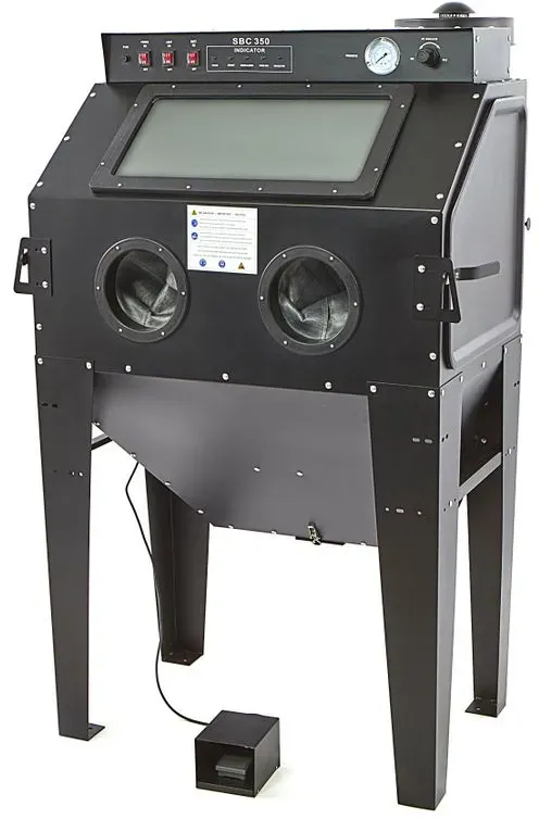 HBM SBC 350 Strahlkabine mit Absaugung CE - Mattschwarz