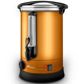 TRESKO Glühweinkocher Kupfer 10L / 1500W Einkochautomat aus Edelstahl Glühweinkessel Glühweinautomat Heißgetränkeautomat Heißwasserspender