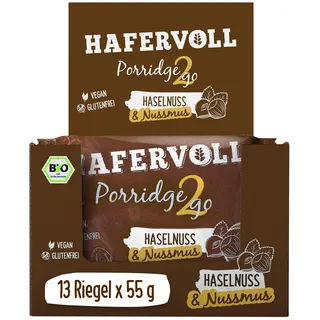 HAFERVOLL Porridge2Go, 13 x 55 g Riegel, Haselnuss