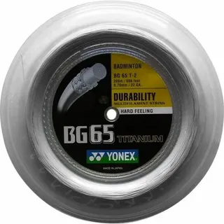 Yonex BG 65Ti (Haltbarkeit+Power) weiss 200m Rolle