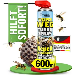 HEIMWERT Wespenspray Wespensabwehr Wespennest entfernen, 600 ml, Sicher Wespennest entfernen dank Spezialformel Made in Germany