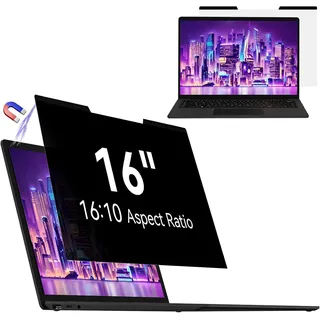 Mamol Magnetischer sichtschutz für 16 Zoll Laptop 16:10, Abnehmbarer Sichtschutzfolie, Anti Blaulicht Blendschutz Blickschutz folie Displayschutz für Lenovo Hp Dell Acer Asus Thinkpad Envy Xps