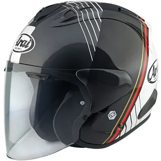 Arai SZ-R EVO Temu Jethelm, schwarz-weiss-rot, Größe M für Männer