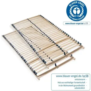 Sleepneo - Lattenrost 160x200, Ergonomischer 7 Zonen , 28 Latten, Selbstmontage, 2x Lattenrost 80x200, Traglast ca. 150Kg, Flexible Federholzleisten
