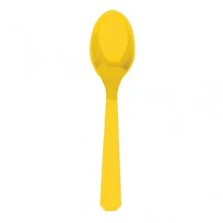 10 Löffel gelb Plastik