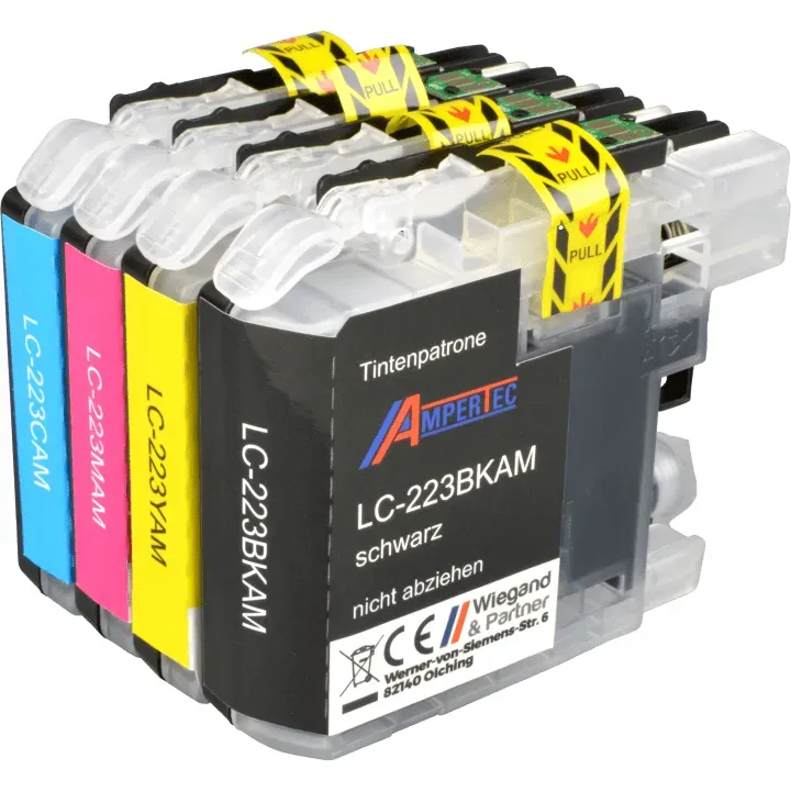 4 Ampertec Tinten ersetzt Brother LC-223 Multipack KCMY