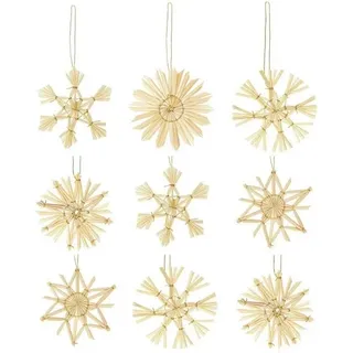 Rico Design Premium Set Stroh-Sterne, 18 teilig, natur/gold