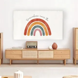 Mateju TV-Staubschutz, 32-85 Zoll TV-Abdeckung Staubschutzhülle, Hülle Bezug für Fernsehen Schutzhülle mit Pflanze Druck, Hängend/Desktop Universa weiche TV-Hülle (40–45Zoll,Regenbogen)