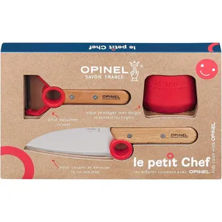 Opinel Le petit Chef Kinder Kochmesser Set - 3 teilig - Kochmesser - Fingerschutz - Sparschäler - rostfrei