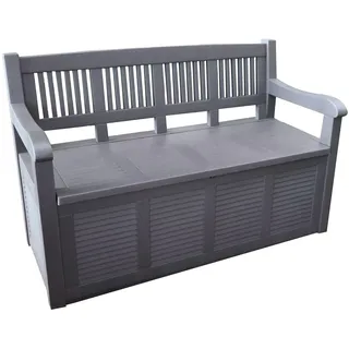 Dynamic24 Garten Truhenbank Gartenbank Bank Gartentruhe Kissenbox Auflagenbox Gartenbox