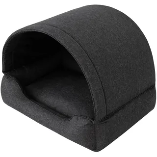 Bjird Hundehütte Tierhaus für kleine Hunde und Katzen, kratzfeste Hundehöhle und Hundebett in einem, made in EU schwarz 60x47