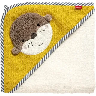 Fehn Kapuzenbadetuch Otter Motiv – saugstark & kuschelweich – für Babys und Kleinkinder ab 0+ Monaten