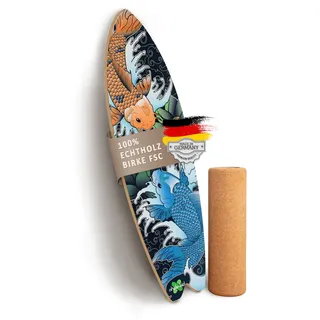 Jucker Hawaii Balanceboard SKATE-AID - Set inkl. Korkrolle | Gleichgewichtstraining braun|blau|orange No Size