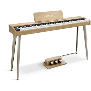 Donner DDP-60 88 Tasten Digital Piano für Anfänger, Elektrisches Keyboard mit anschlagdynamischen Tasten, 128 Stimmen, 83 Rhythmen, 8 Reverb-Effekte, 5 Stärkekurven, Auto Chord