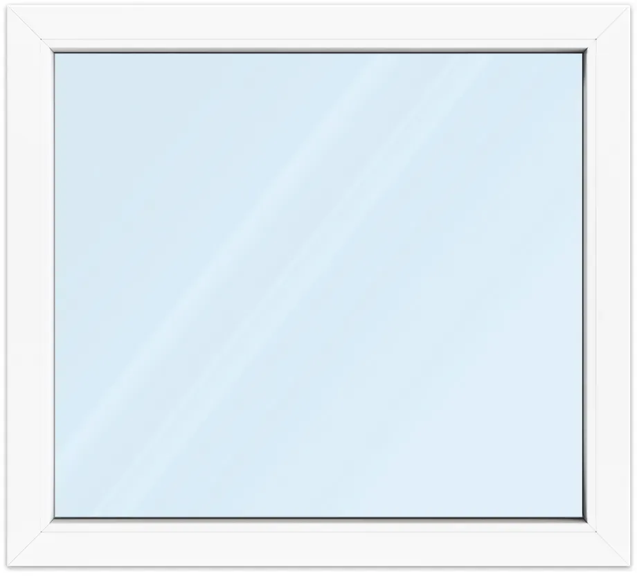 Fenster 100x90 cm, Kunststoff Profil aluplast IDEAL® 4000, Weiß, 1000x900 mm, einteilig festverglast, 2-fach Verglasung, individuell konfigurieren