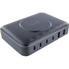 InLine Qi Powerstation Multiport, Netzteil, Ladegerät, 4x USB Typ-C, 2x USB Typ-A, GaN, 100W, Wirel (100 W), USB Ladegerät, Schwarz